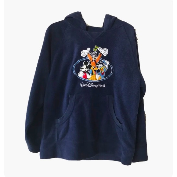 Walt Disney World Kids Blue Fleece long Sleeve Hoodie Size M(7/8) VGUC